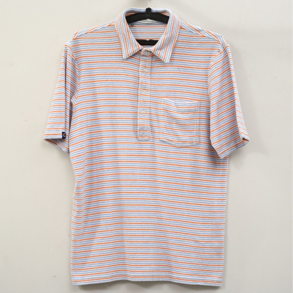 Criquet Striped Players Polo Terrycloth Men's T-Shirt Shorts Sleeve M 290002
